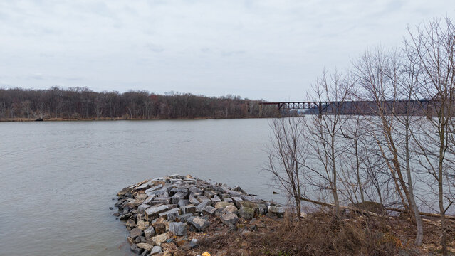 Aerial view featuring the Susquehanna River in Maryland