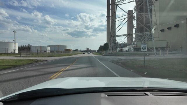 Driving Through an Industrial Area in Ohio on a Clear Day