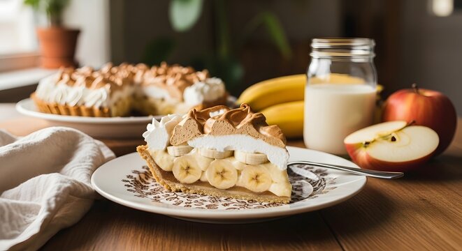Homemade pastries and fresh fruits on a rustic wooden table setting