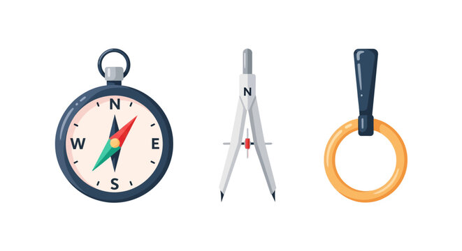 Retro navigation and drafting tools collection