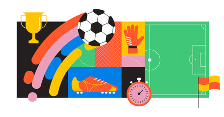 Geometric background for soccer World Championship 2026. Modern colorful football competition design.