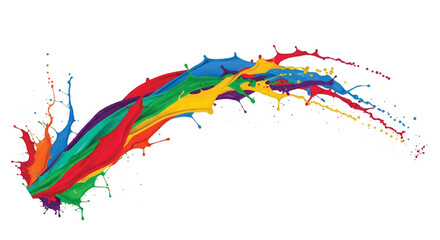 Colorful paint splash with rainbow ink motion. Multicolor splatter design. Colorful Paint Splashes.  © shazam