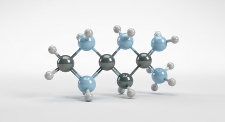 Obraz premium 3D Molecular Structure Visualization - Scientific Model on White Background.