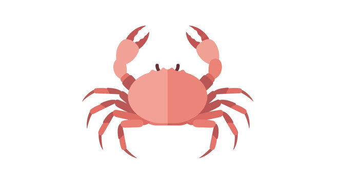 Geometric flat crab design on white background