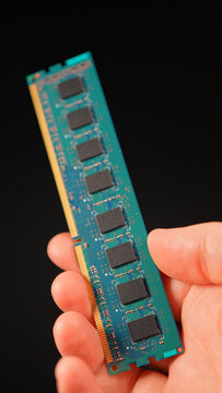 Memory RAM module for PC computers and  Artificial Intelligence AI and data centers. DDR Random Access Memory high demand for AI specific memory and processing. Desktop Computer Hardware.