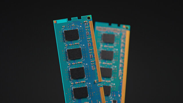 Memory RAM module for PC computers and  Artificial Intelligence AI and data centers. DDR Random Access Memory high demand for AI specific memory and processing. Desktop Computer Hardware.