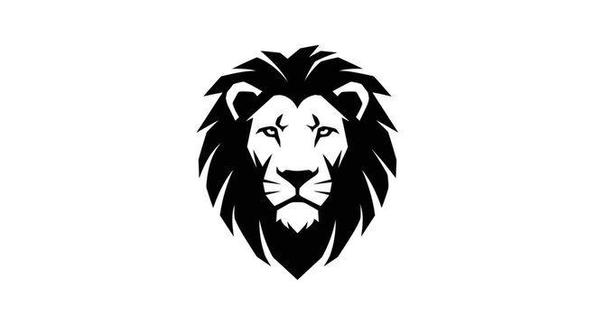 Regal lion head vector illustration, powerful lion mascot logo design isolated on white background