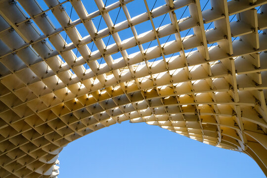 exploration curve architecture roof future city building blue sky sunlight parametric grid design skyline - Metropol Parasol (Setas de Sevilla, Las Setas) - Seville, Andalusia, Spain - 2025