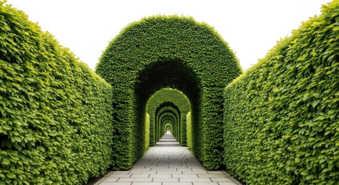 Enchanting Green Tunnel - A Serene Pathway Through Natures Embrace.
