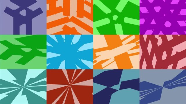 Geometric colorful shapes motion background loop