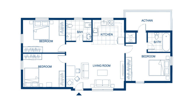 A detailed floor plan of a modern home.