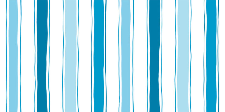 Stripes seamless pattern. Blue lines print. Watercolor sea stripes hand drown background