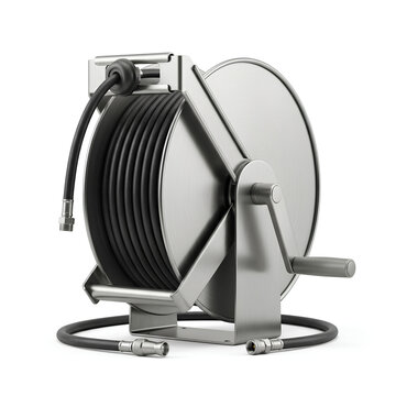 Industrial Stainless Steel Hose Reel for Water and Air.