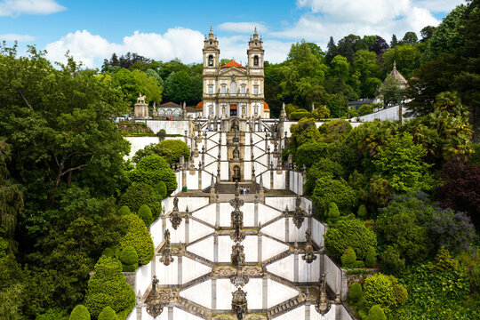 View of the Sanctuary of Bom Jesus do Monte in Braga, Portugal