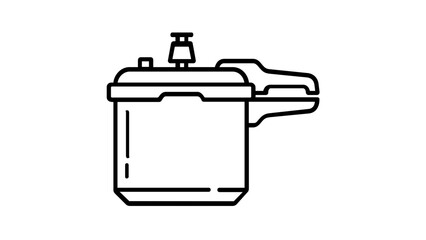 Obraz premium Minimalist Pressure Cooker Vector Icon Illustration - Modern Kitchen Appliance Line Art for Cooking, Culinary, and Home Food Preparation Designs, Scalable Flat Graphic Element for Web and Print.