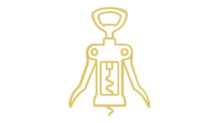 Fototapeta premium Minimalist Wing Corkscrew Vector Icon Illustration with Red to Orange Gradient. Scalable AI-Generated Line Art Graphic for Wine Bottle Opening, Kitchen Accessories, and Barware Design Elements.