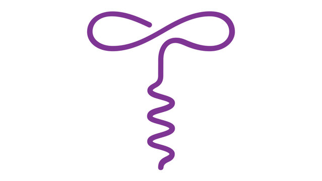 Minimalist Gradient Corkscrew Vector Icon Illustration for Wine Bottle Opening. Modern Flat Line Art Design of a Manual Corkscrew Tool for Kitchen, Bar, and Restaurant Use. AI-generated.
