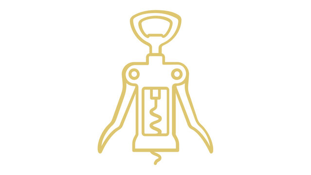 Minimalist Wing Corkscrew Vector Icon Illustration with Red to Orange Gradient. Scalable AI-Generated Line Art Graphic for Wine Bottle Opening, Kitchen Accessories, and Barware Design Elements.