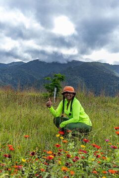 Spring hiking through the mountains and forests of the Caribbean. Mountaineering in Venezuela. The Founding Mothers Trail in Guatire, Miranda State