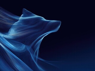 Naklejka premium abstract blue wolf silhouette