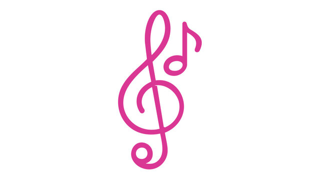 Vibrant Gradient Treble Clef and Musical Note Vector Illustration, Minimalist Line Art Icon for Music Audio Apps, Digital Sound Design, and Creative Artistic Projects, Scalable AI-Generated Graphic