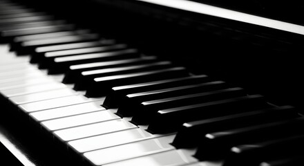 Naklejka premium piano keys abstract close-up pattern black and white composition