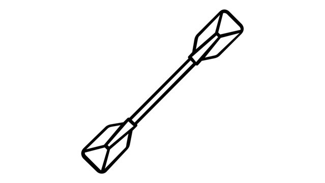 Kayak paddle line icon vector illustration. Minimalist double-bladed oar for canoeing, rafting, and water sports. Scalable AI-generated graphic for web, mobile app, and interface design.