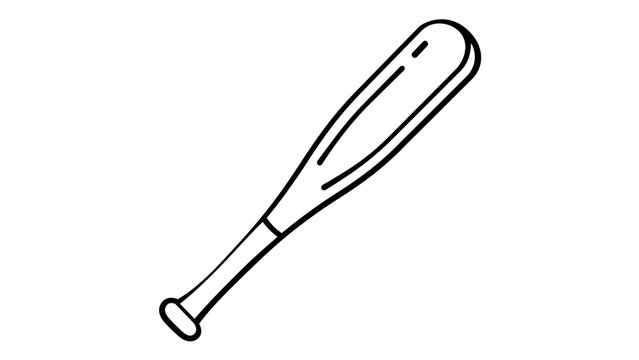 Minimalist baseball bat vector icon illustration for sports and fitness branding. This clean black line art graphic is scalable and perfect for web, apps, or print materials. AI-generated art.