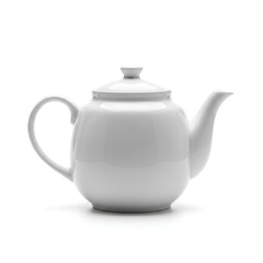 Fototapeta premium Elegant white ceramic teapot isolated on a clean white background 6.