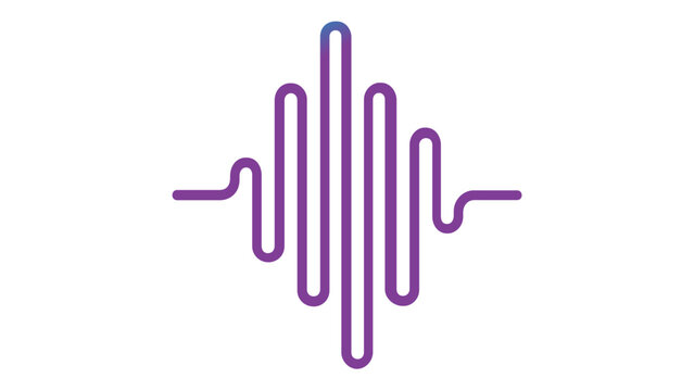 Colorful rainbow sound wave vector icon, minimalist audio frequency line illustration, scalable digital signal graphic for music, podcast, and technology, AI-generated modern flat design.