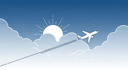 Airplane flying through the sky high. © Dodol Creative Stock