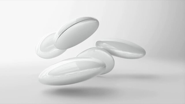 AI generated 4k white tablets levitating in soft studio lighting
