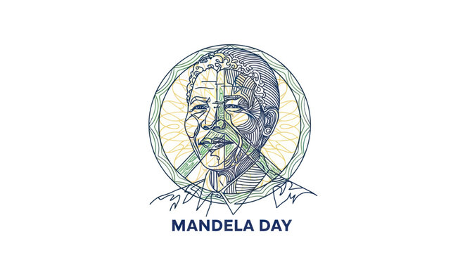 Nelson Mandela portrait illustration drawing.