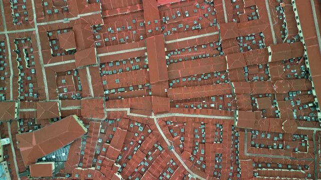 Roof of the Grand Bazaar top-down drone shot