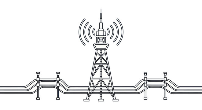 Cellular Tower Communication Signal Station.