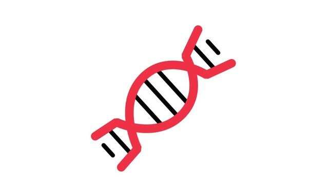 Animated DNA double helix icon for genetics, biological research, medical science, and DNA testing concepts.