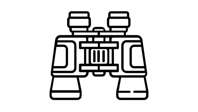 Minimalist Binoculars Line Icon Vector Illustration, Scalable Flat Outline Design for Travel, Exploration, Bird Watching, and Discovery, AI-Generated Graphic for Web, Mobile Apps, and Print Media