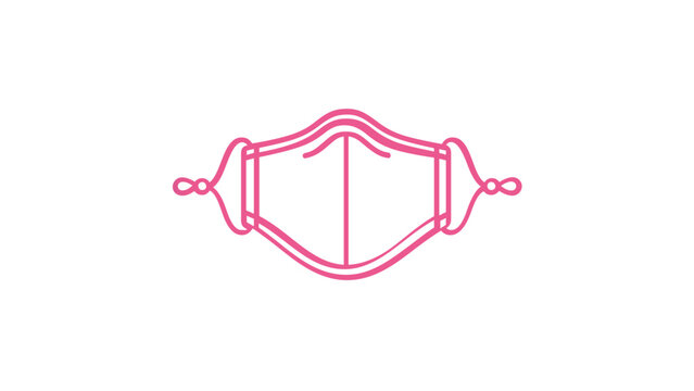 Medical Face Mask Vector Icon Illustration with Purple Gradient Line Art Design for Health Safety and Pandemic Protection, Minimalist Scalable Graphic for Healthcare and Hygiene Awareness
