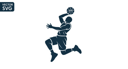Basketball Player Silhouette Dunking Action Vector Graphic © Sepeda