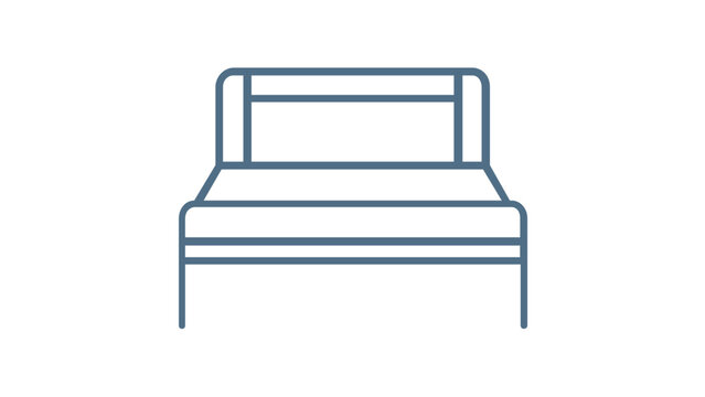 Modern minimalist bookshelf line icon vector illustration. Sleek home furniture design for interior storage, library organization, and decor. Scalable flat graphic for web and print applications.