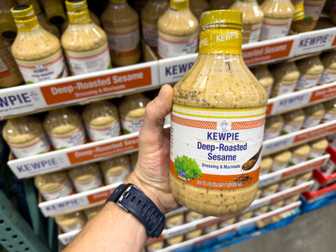 Kewpie Deep Roasted Sesame Dressing Bottle Costco Store Display