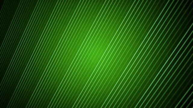 Green slanted light lines move in a rhythmic diagonal pattern across a vibrant lime background creating a clean and modern motion graphic for broadcast.