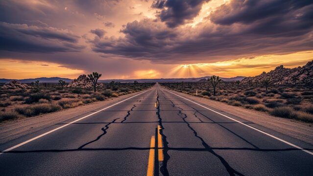 Road sunset