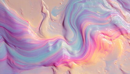 Fototapeta premium Abstract Swirls of Pastel Colors in Creamy Texture.