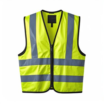 High visibility safety vest with reflective stripes neon yellow workwear for construction and traffic control personal protective equipment for outdoor safety