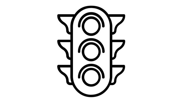 Traffic light line icon vector illustration. Minimalist stoplight symbol for road safety, urban transport, and city navigation. Scalable flat design graphic for web, print, and mobile apps.