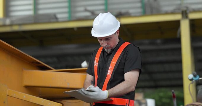Technicians inspects forklift engines and overall condition in a workshop for repair planning, asset reuse, recycling, cost control, and reliable transport operations.
