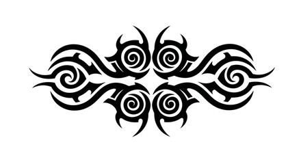 Fototapeta premium Tribal Tattoo Design Element - Black Ornate Swirl Pattern