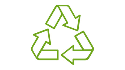 Obraz premium Green recycling symbol vector icon illustration featuring three arrows in a triangular loop, representing sustainability, environmental protection, eco-friendly waste management, and conservation.