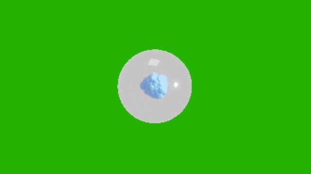 Ovum animation on green screen background